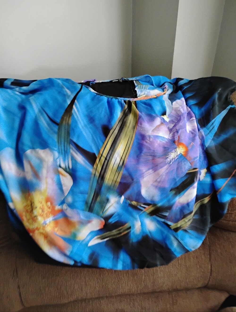 Unique Spectrum Black and Blue Trim Blouse